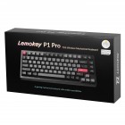 Lemokey Клавіатура механічна P1 Pro 84Key, Keychron Super Banana, WL/BT/USB-A, QMK/VIA, Hot-Swap, EN/UKR, RGB, Knob, Carbon Black