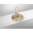 Deante Мийка кухонна Solis, граніт, круг, без крила, 480х480х194мм, чаша - 1, накладна, пісок Deante Мийка кухонна Solis, граніт, круг, без крила, 480х480х194мм, чаша - 1, накладна, пісок