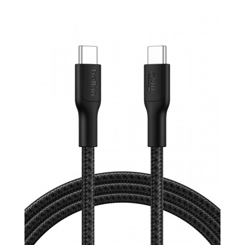 Кабель USB-C > USB-C заряджання/синхронізації Belkin 2м, 240Вт, Type-C, плетений, чорний Кабель USB-C > USB-C заряджання/синхронізації Belkin 2м, 240Вт, Type-C, плетений, чорний