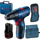 Bosch Шурупокрут-дриль акумуляторний GSR 120-LI, 18В 2х2Аг, 14/30Нм, 0-400/01500об/хв, 2.5кг