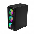 Корпус 2E GAMING Aruba G3313B, без БЖ 1xUSB3.0, 2xUSB2.0, 5x120мм ARGB, VGA 300мм, LCS ready, HUB, TG Side Panel, ATX, чорний