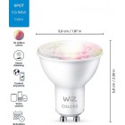WiZ Лампа розумна GU10 4,7W, 50W, 345Lm, 2200-6500K, RGB, Wi-Fi WiZ Лампа розумна GU10 4,7W, 50W, 345Lm, 2200-6500K, RGB, Wi-Fi