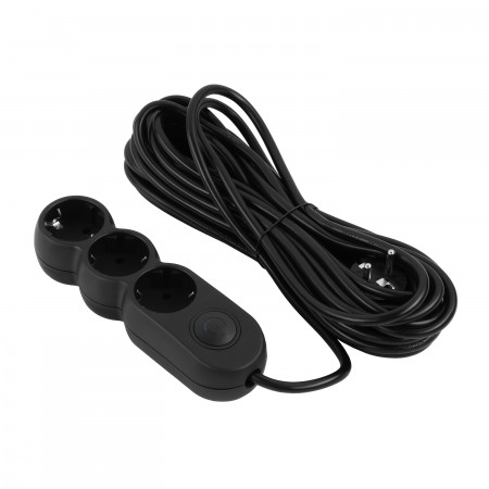 2E Подовжувач мережевий Plus 3хТип F, 3х1мм кв, 10A, 10м, чо