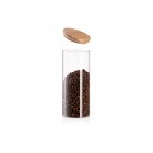 ARDESTO Банка для зберігання Midori, 1000мл, скло, бамбук, кругла, прозорий ARDESTO Банка для зберігання Midori, 1000мл, скло, бамбук, кругла, прозорий