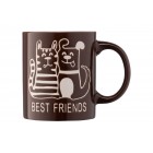 ARDESTO Чашка Best friends, 330 мл, коричнева, кераміка