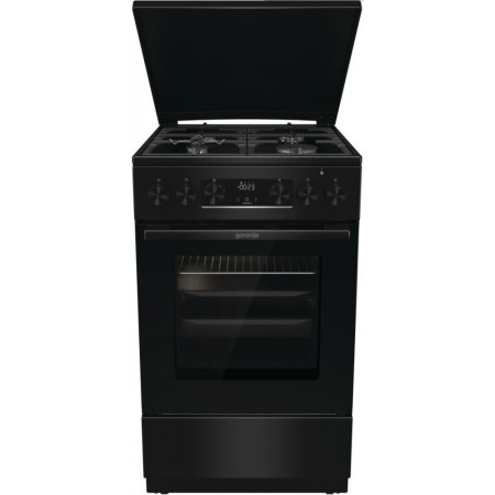 Gorenje Плита комбінована, 70л, 50x60см, дисплей, чавун, чор