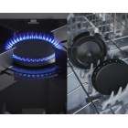 Electrolux Варильна поверхня газова на склі, 60см, чавун, електрон. керування, Hob2Hood, чорний