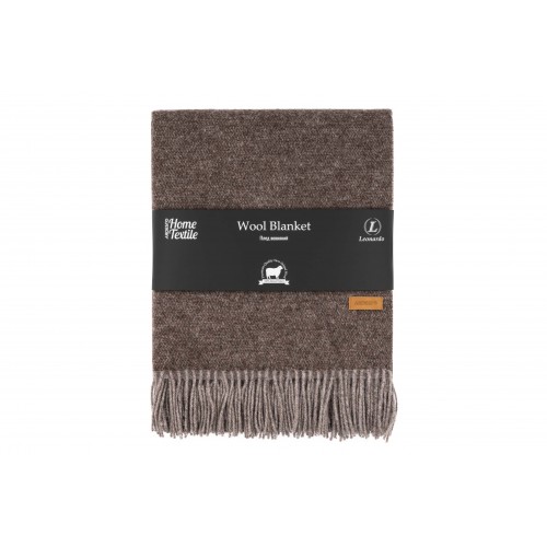 ARDESTO Плед Leonardo Doubleface, 140x200см, 100% вовна, тауп-шоколад