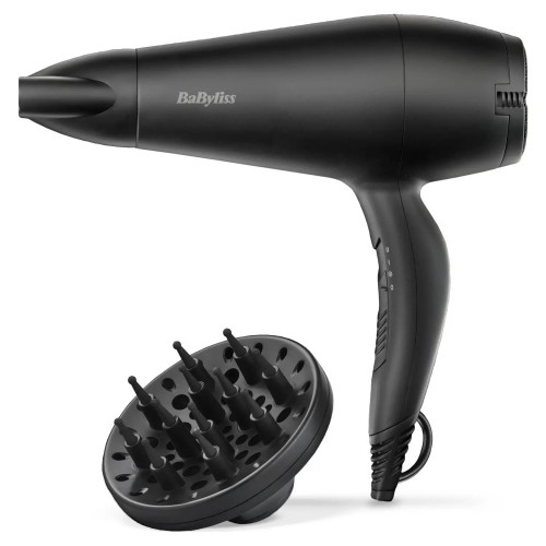 BaByliss Фен, 2000Вт, 2 режими, іонізація, хол. обдув, 2 насадки, чорний BaByliss Фен, 2000Вт, 2 режими, іонізація, хол. обдув, 2 насадки, чорний