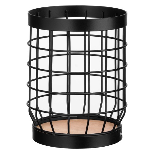 ARDESTO Підставка для столових приборів Midori 12х12х15.5см, метал, дерево, чорний ARDESTO Підставка для столових приборів Midori 12х12х15.5см, метал, дерево, чорний