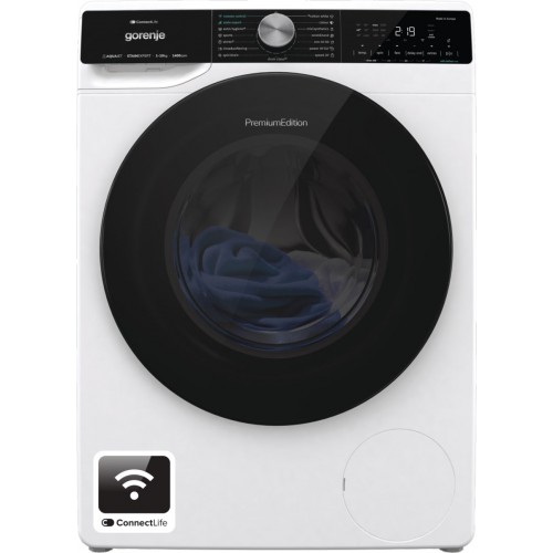 Gorenje Пральна машина фронтальна, 10кг, 1400, A+++, 60см, дисплей, інвертор, пара, Wi-Fi, підсвітка барабану, білий