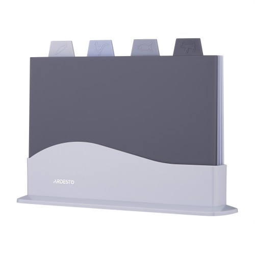 Набір дошок кухонних на підставці Ardesto Fresh, 4шт, 23.8x33.8x7см, пластик Набір дошок кухонних на підставці Ardesto Fresh, 4шт, 23.8x33.8x7см, пластик