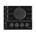 Gorenje Варильна поверхня газова на склі, 60см, чавун, чорний