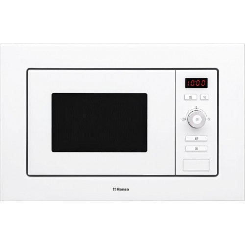 Мікрохвильова піч Hansa вбудовувана, 20л, електр.управл., 800Вт, гриль, дисплей, відкр.кнопкою, білий