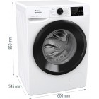 Gorenje Пральна машина фронтальна, 8кг, 1400, A+++, 55см, дисплей, інвертор, пара, Wi-Fi, білий