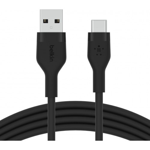 Кабель USB-A > USB-C заряджання/синхронізації Belkin 1м, 15Вт, Type-C, силіконовий з кліпсою, чорний