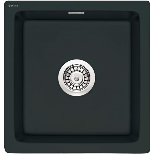 Deante Мийка кухонна Sabor, кераміка, квадрат, без крила, 450х478х217мм, чаша - 1, врізна+накладна, чорний Deante Мийка кухонна Sabor, кераміка, квадрат, без крила, 450х478х217мм, чаша - 1, врізна+накладна, чорний