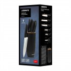 Набір ножів з блоком Ardesto Gemini, 7 предметів, нержавіюча сталь, пластик, чорний Набір ножів з блоком Ardesto Gemini, 7 предметів, нержавіюча сталь, пластик, чорний