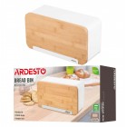 ARDESTO Хлібниця Midori 33х13х18см, метал, бамбук, білий ARDESTO Хлібниця Midori 33х13х18см, метал, бамбук, білий