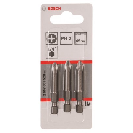 Bosch Біти Extra-Hart PH2, 49мм, 3шт