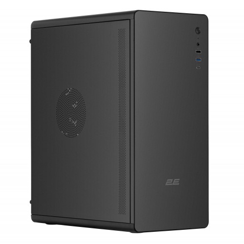Корпус 2E Credo V500B без БЖ, 1xUSB3.0, 1х USB 2.0, 1xUSB Type-C, 1x120мм, VGA 310мм, ATX, чорний