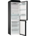 Холодильник з нижн. мороз. камерою Gorenje, 194x66x60см, 2 двері, 204(96)л, А++, Retro, NoFrost+, Внутр. Диспл, Зона св-ті, чорний