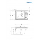 Deante Мийка кухонна Garden, полістирол, прямокут., без крила, 505х350х252мм, чаша - 1, до стіни, графіт