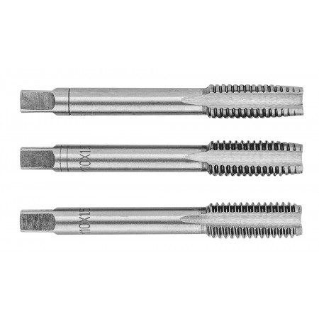 Topex Мітчики, 3шт, М10, крок різьблення 1.5мм, 68мм, вольфр