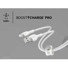 Belkin Кабель USB-A - Lightning плетений, силіконовий, з ремінцем на магніті, 1м, білий