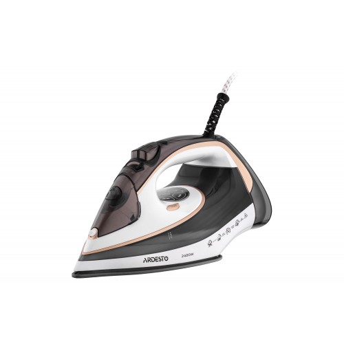 ARDESTO Праска IR-B2245-E, 2400Вт, 400мл, паровий удар, електр. керування, керам. підошва, біло-сірий