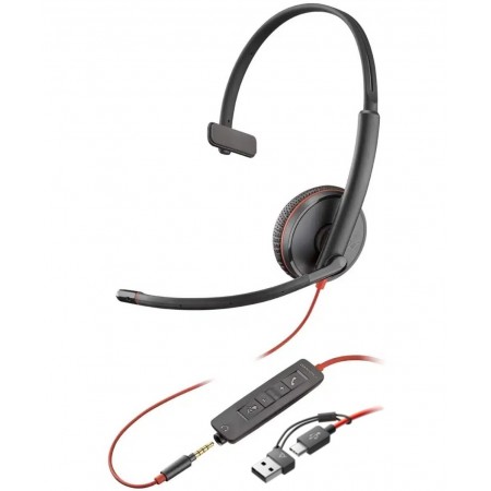 Poly Гарнітура комп'ютерна моно On-ear Blackwire 3215, USB-A