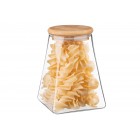 ARDESTO Банка для зберігання Midori, 910мл, скло, бамбук, конусна, прозорий