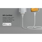 Belkin Кабель USB-A - Lightning плетений, силіконовий, з ремінцем на магніті, 1м, білий