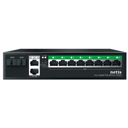 Netis Комутатор P112GS 12xGE (8xPoE, 2xUplink, 2xSFP), 120Вт