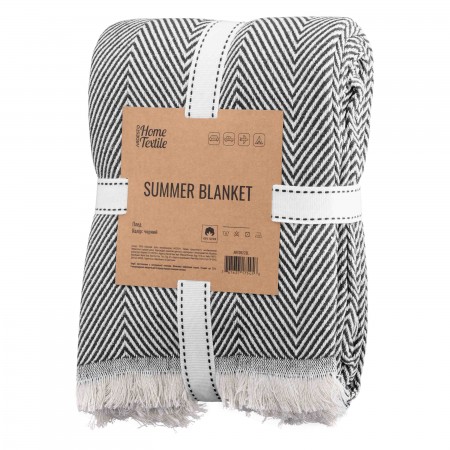 ARDESTO Плед Summer 210x230см, 100% бавовна, чорний