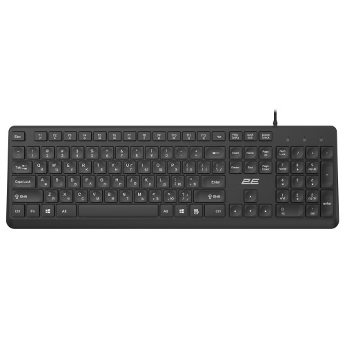 Клавіатура мембранна 2E KS405 104key, USB-A, EN/UK, чорний Клавіатура мембранна 2E KS405 104key, USB-A, EN/UK, чорний