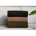 ARDESTO Плед Leonardo Doubleface, 140x200см, 100% вовна, антрацит-сірий