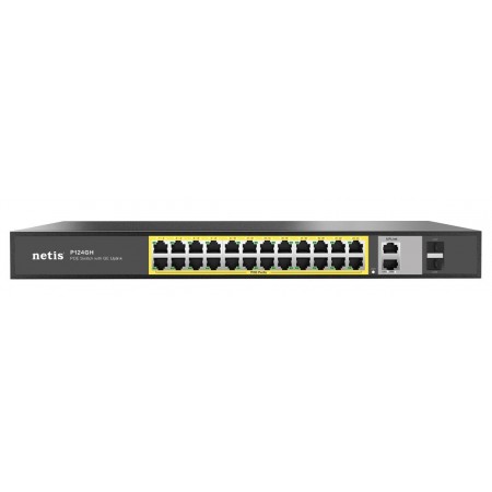 Netis Комутатор P124GH 24xFE PoE+, 2xGE Uplink, 2xGE SFP, не