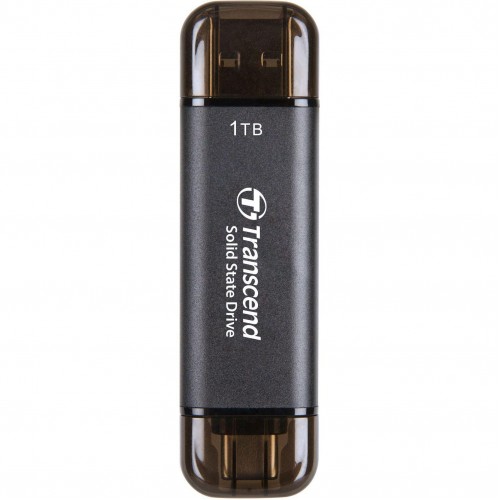 Портативний SSD Transcend 1TB USB 3.1 Gen 2 Type-A + Type-C ESD310 Чорний