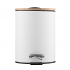 Відро для сміття Ardesto Minimalism з педаллю, 3л, метал, пластик, бамбук, білий