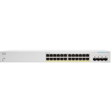 Cisco Комутатор CBS220 Smart 24-port GE, Full PoE, 4x1G SFP