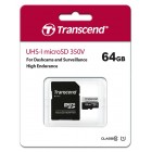 Transcend Карта пам'яті microSD 64GB C10 UHS-I U1 High Endurance (85TB)