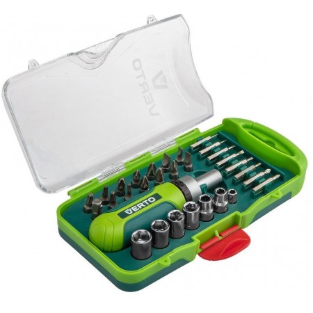 Verto Викрутка, набір 30 од., бітотримач реверсний 1/4