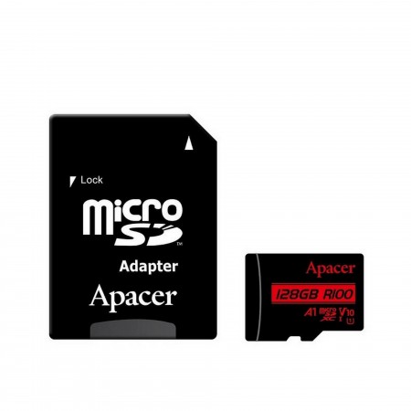 Apacer Карта пам'яті microSD 128GB C10 UHS-I R100MB/s + SD