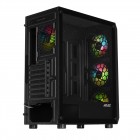 Корпус 2E GAMING Aruba G3313B, без БЖ 1xUSB3.0, 2xUSB2.0, 5x120мм ARGB, VGA 300мм, LCS ready, HUB, TG Side Panel, ATX, чорний