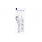 2E Мережевий подовжувач 3XCEE7/17, 2G*1.0мм, 1.8м, білий