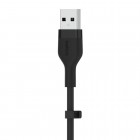Belkin Кабель USB-A > USB-C заряджання/синхронізації 3м, 60Вт, Type-C, силіконовий з кліпсою, чорний Belkin Кабель USB-A > USB-C заряджання/синхронізації 3м, 60Вт, Type-C, силіконовий з кліпсою, чорний