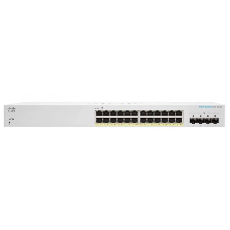 Cisco Комутатор CBS220 Smart 24-port GE, PoE, 4x1G SFP