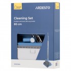 ARDESTO Набір для прибирання совок і щітка з довгою ручкою 79.2см, пластик, блакитний