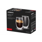 ARDESTO Набір чашок із подвійними стінками, 400 мл,  H 13,5 см, 2 шт, боросилікатне скло